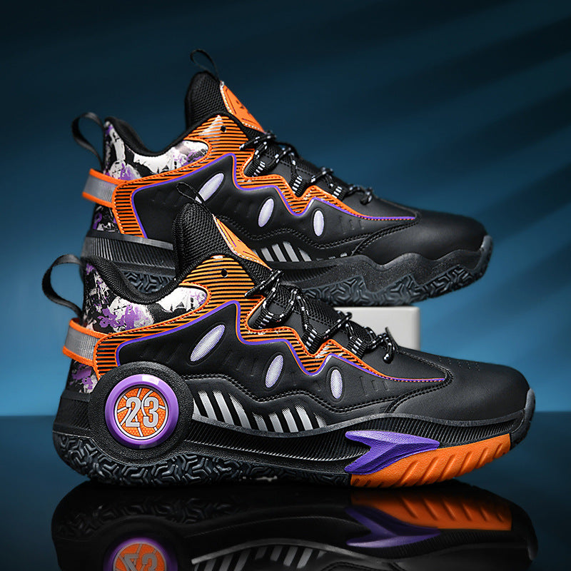 Men's High-Top Basketball Shoes – Breathable Mesh & Rubber Sole, Autumn/Winter