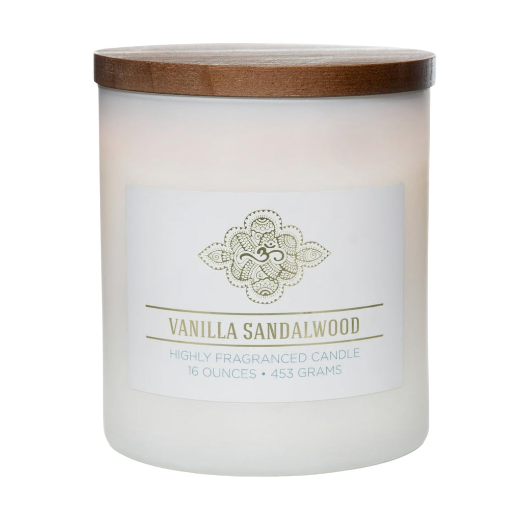 Vanilla Sandalwood Aromatherapy Jar Candle – 2 Wick Soy Blend, 60hr Burn, 16oz