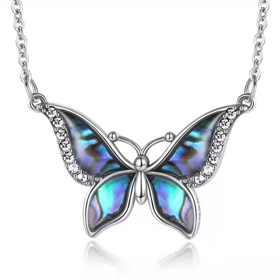 Blue Butterfly Pendant Necklace