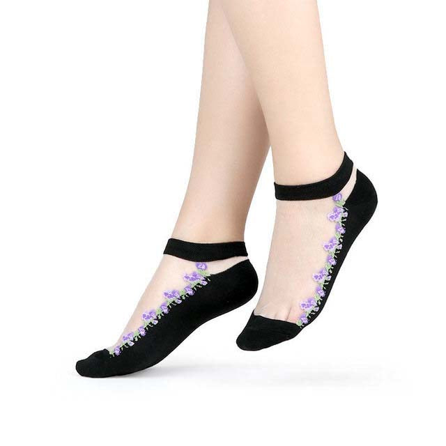 Women's Sheer Lace Mesh Ankle Socks