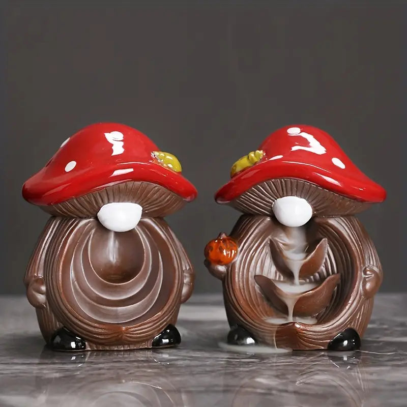 Mushroom Aroma Diffuser & Incense Holder - Handmade Home Decor