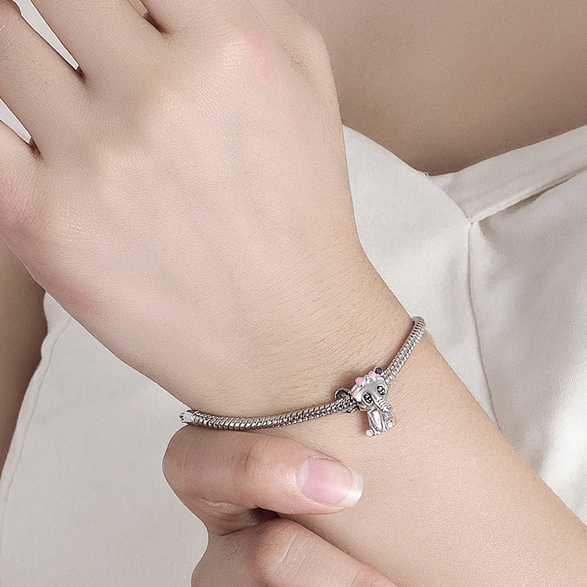 Sterling Silver Snake Bone Bracelet for Women