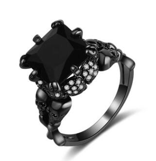 Black Stone Copper Ring