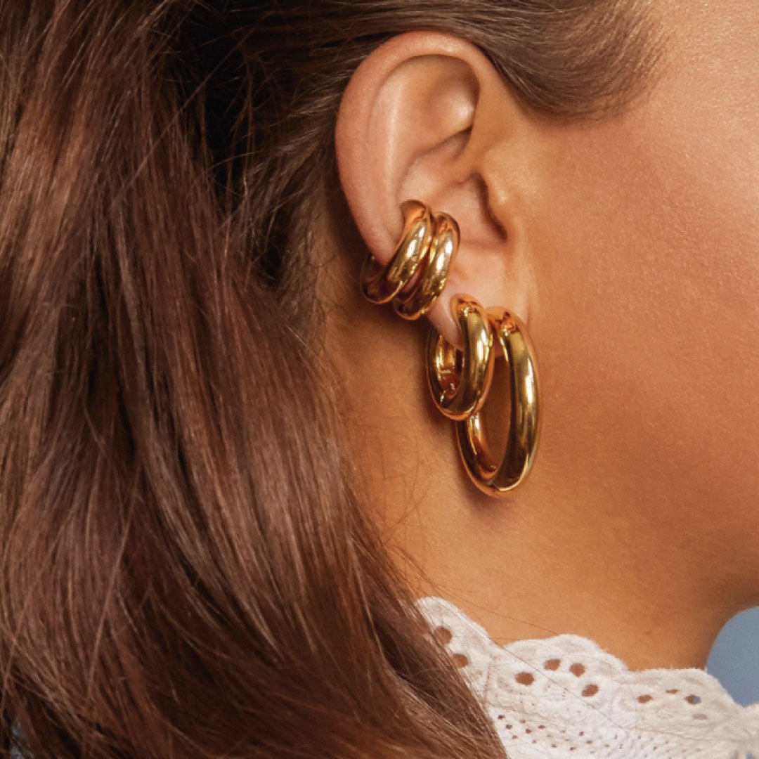 Annette 18K Gold Vermeil Huggie Earrings