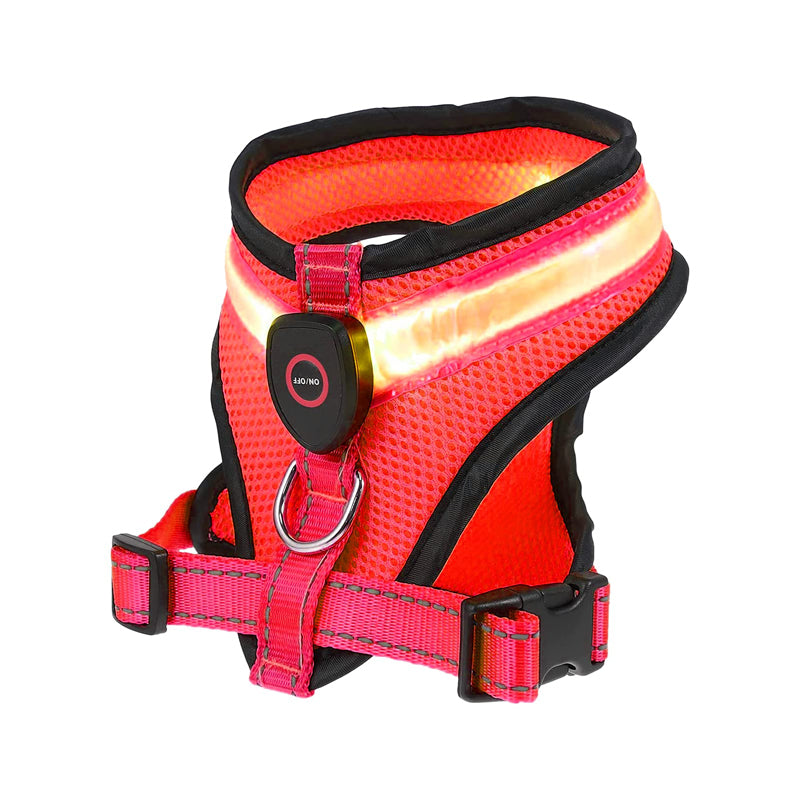 Wiederaufladbares LED-Mesh-Hundegeschirr — USB-Leuchtweste für Hunde