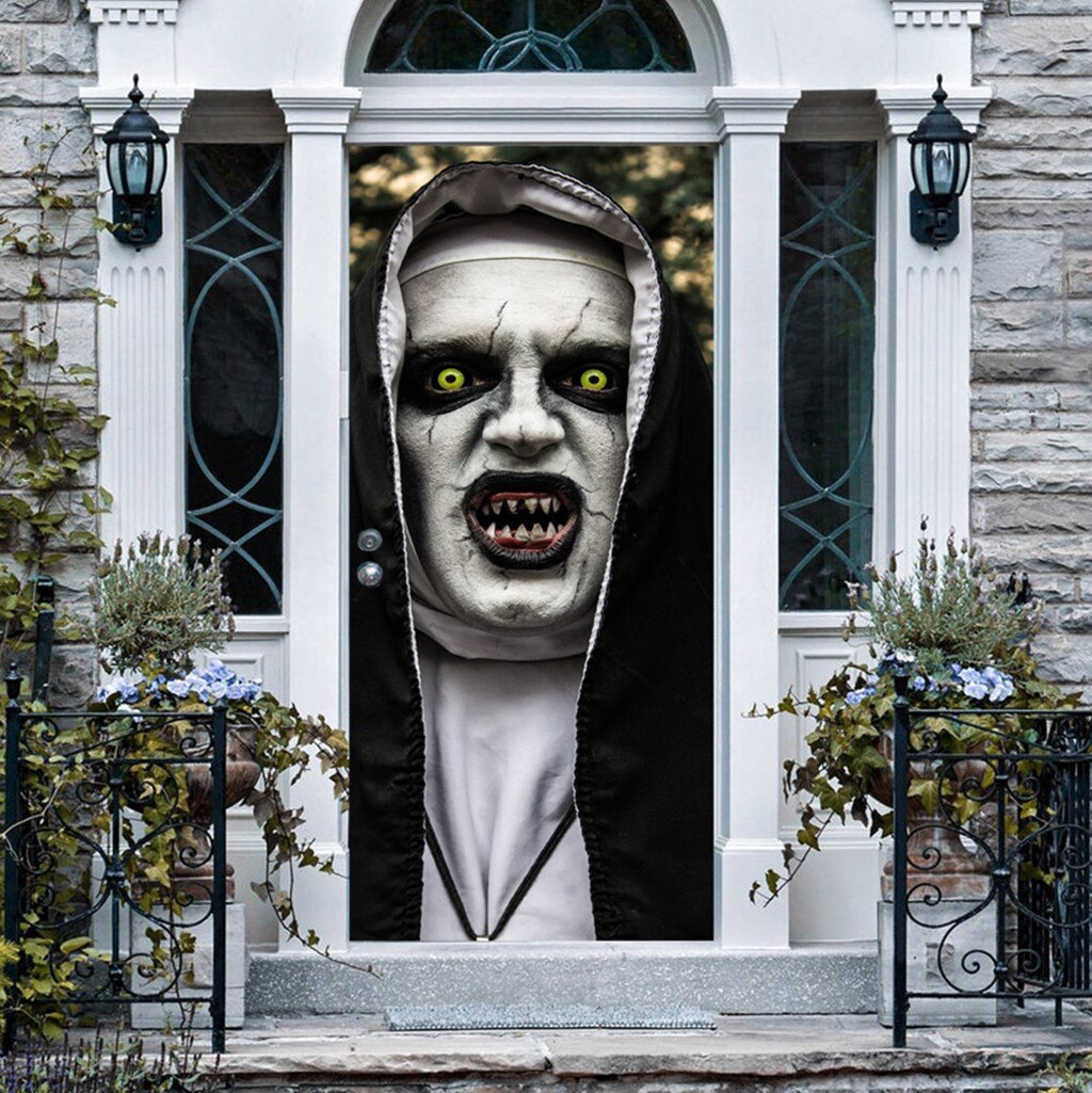 Halloween Nun Door Stickers