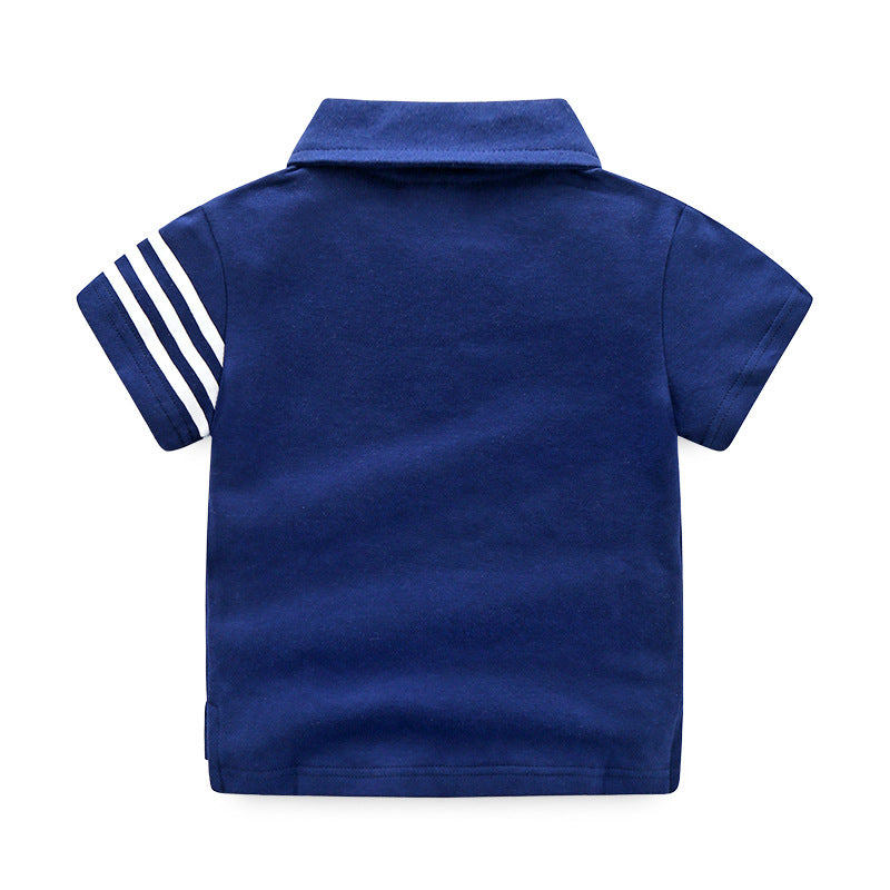 Boys Cotton Polo T-Shirt – Breathable Kids Tee in Navy & Grey | Ages 2T–6T