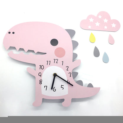 Dinosaur 3D Wall Clock for Kids' Room and Nursery