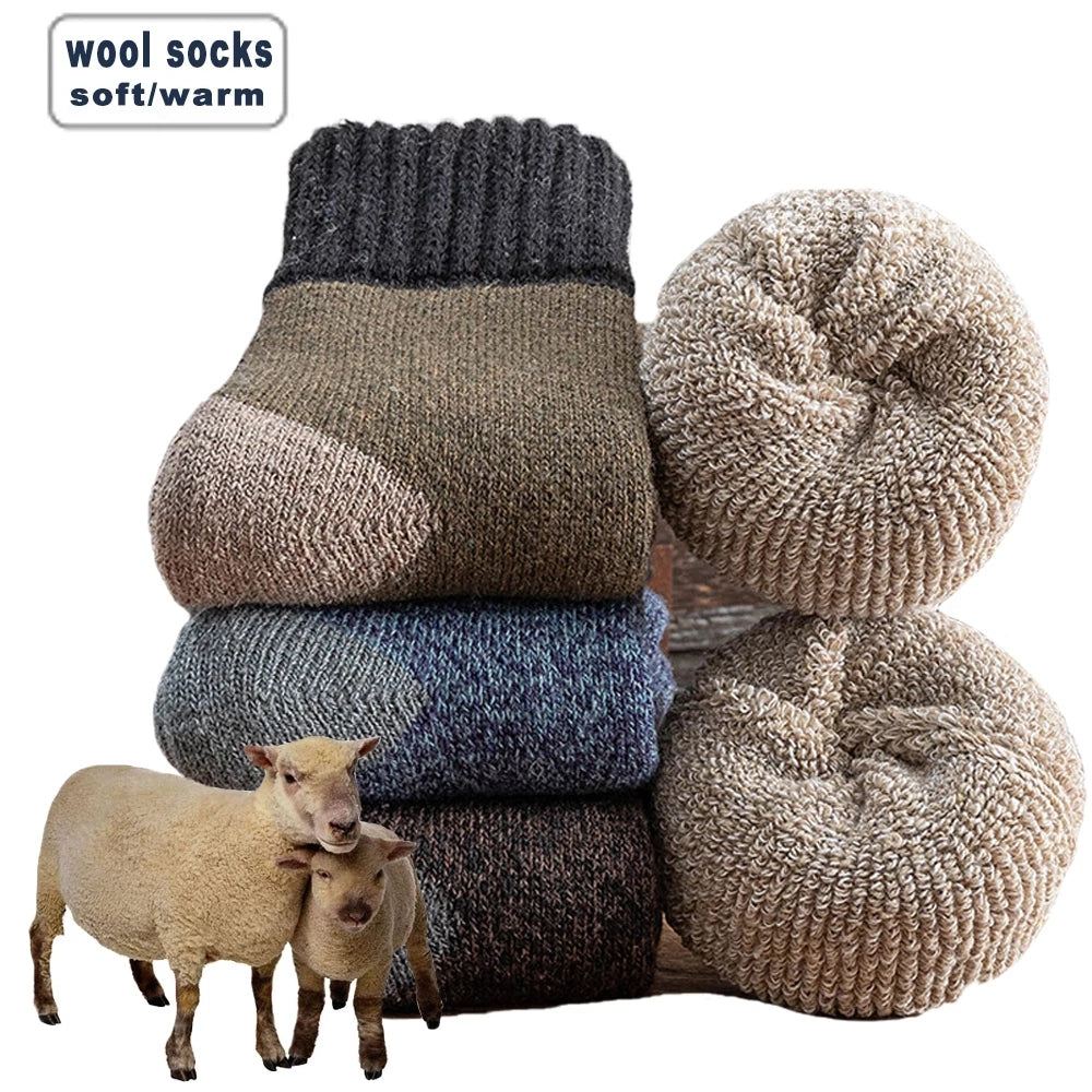 Men's Thick Wool Winter Socks – 5 Pairs
