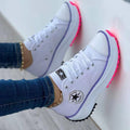Atmungsaktive High-Top Segeltuchschuhe für Damen – T-Riemen Spitze Zehenpartie Freizeitsneaker