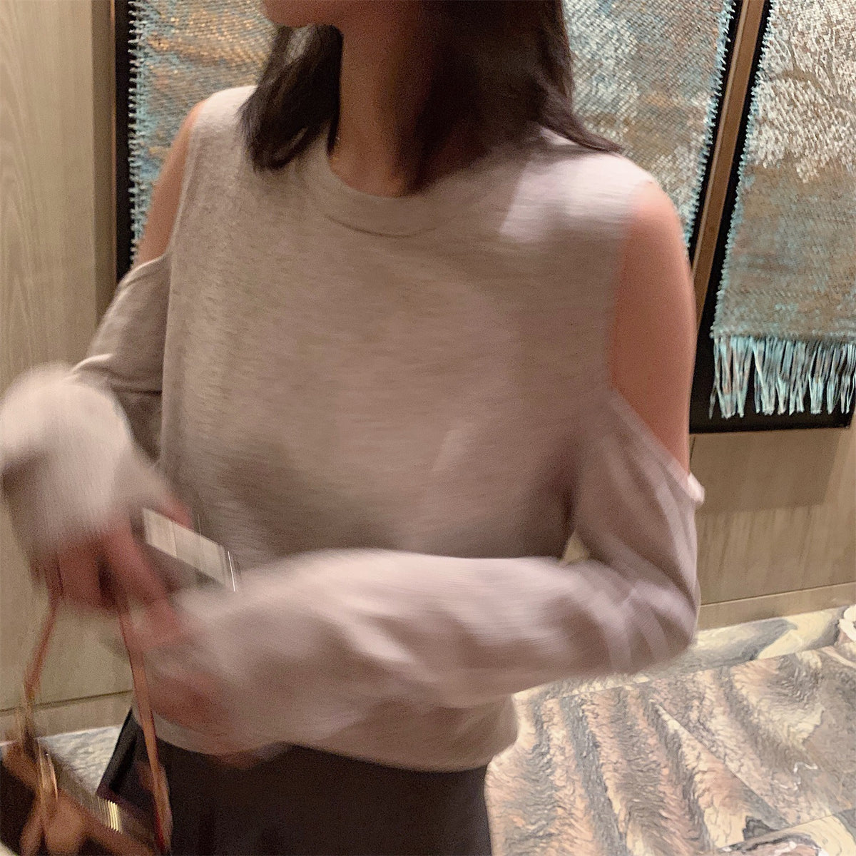 Women's Shoulder Cutout Knit Sweater