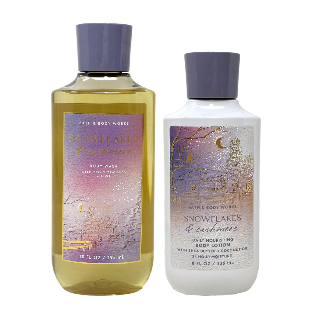 Bath & Body Works Snowflakes & Cashmere Gift Set – 10oz Shower Gel & 8oz Body Lotion