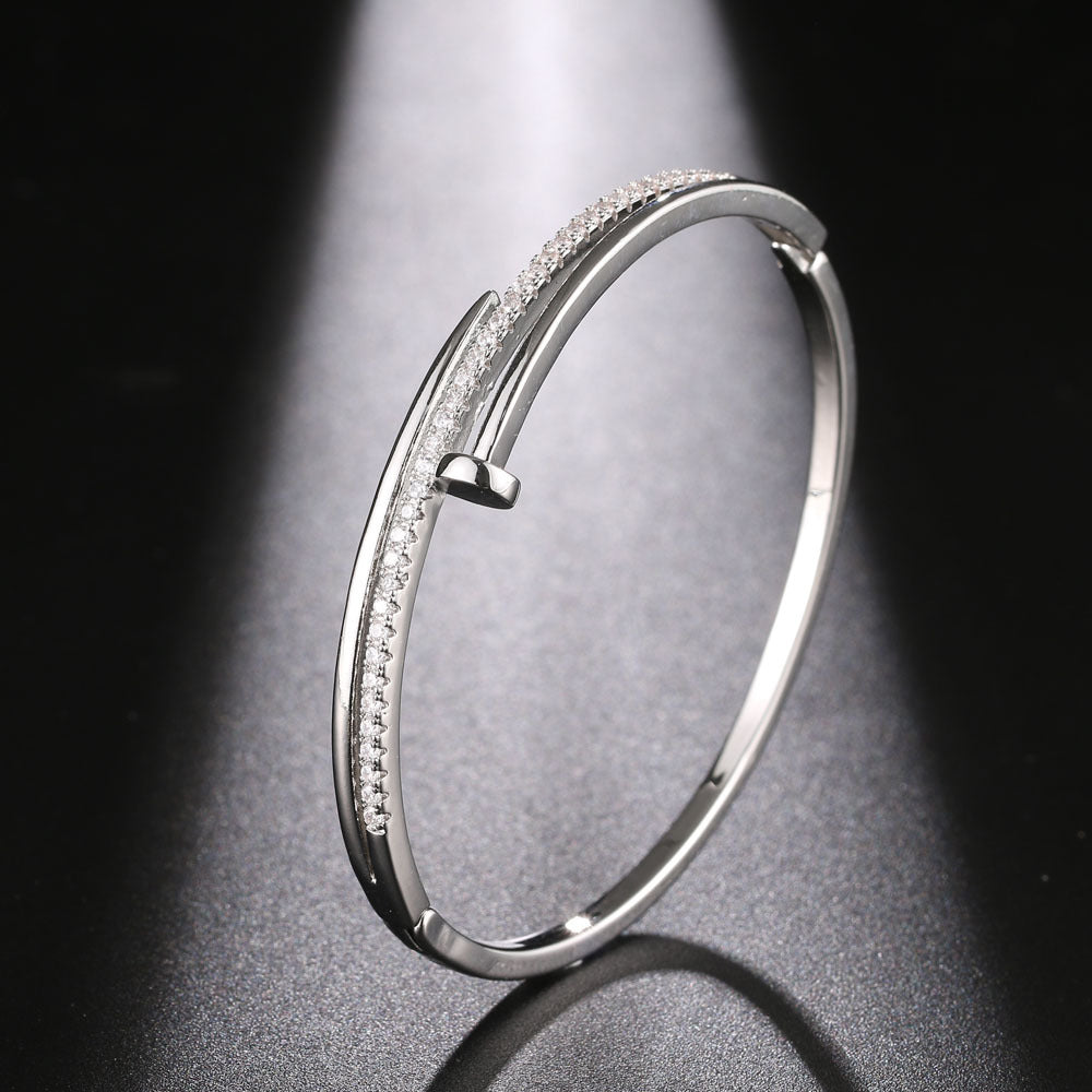 Nail-Shape Plated Cuff Bracelet