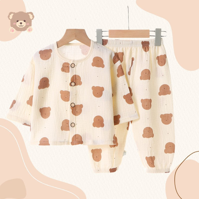 Spring and Summer Girls' Pajamas Clothing Set