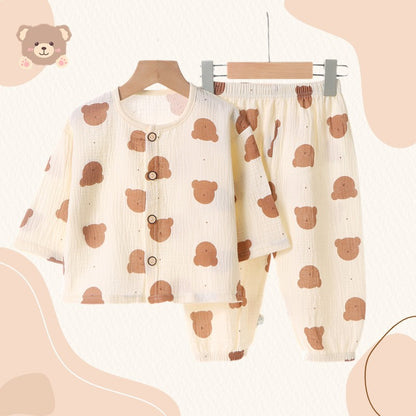 Spring and Summer Girls' Pajamas Clothing Set