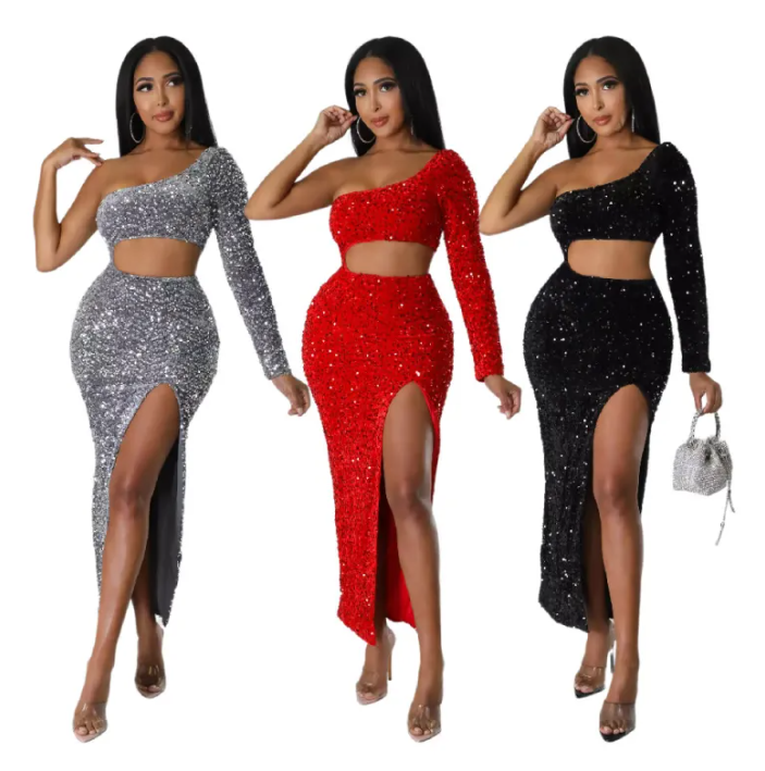 Damen-Midikleid mit One-Shoulder-Träger