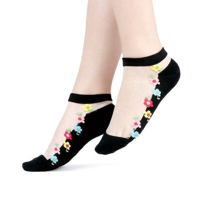 Women's Sheer Lace Mesh Ankle Socks