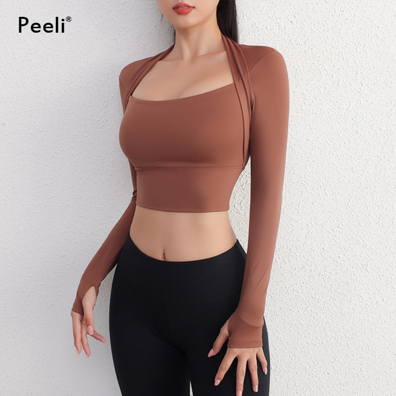 Falsches zweiteiliges Yoga-Top – Sportbekleidung für Damen