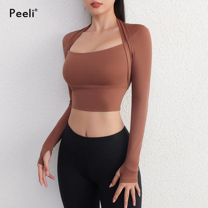Faux Two-Piece Yoga Top – Women's Fitness Activewear