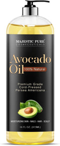 MAJESTIC PURE Avocado Oil – 100% Pure Cold-Pressed for Hair, Skin & Massage, 16 fl oz