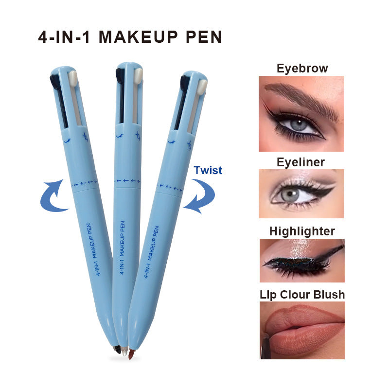 4-in-1 Makeup Pen – Lip Liner, Highlighter, Eyeliner & Brow Pencil