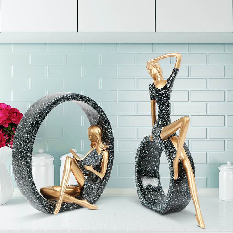 Nordic Modern Dance Girl Deko für Wohnzimmer (Ein Stück)