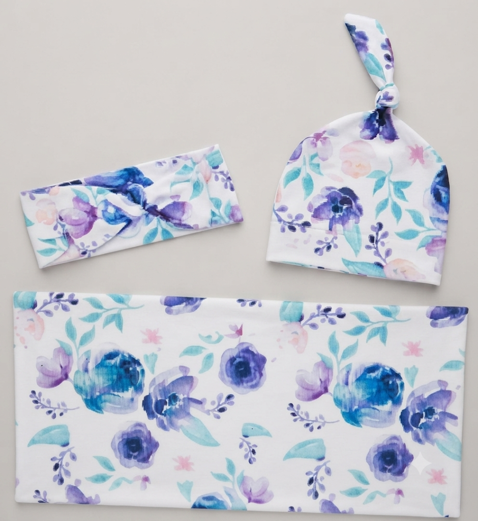 Baby Pucktuch-Set mit Sommerdecke und Mütze