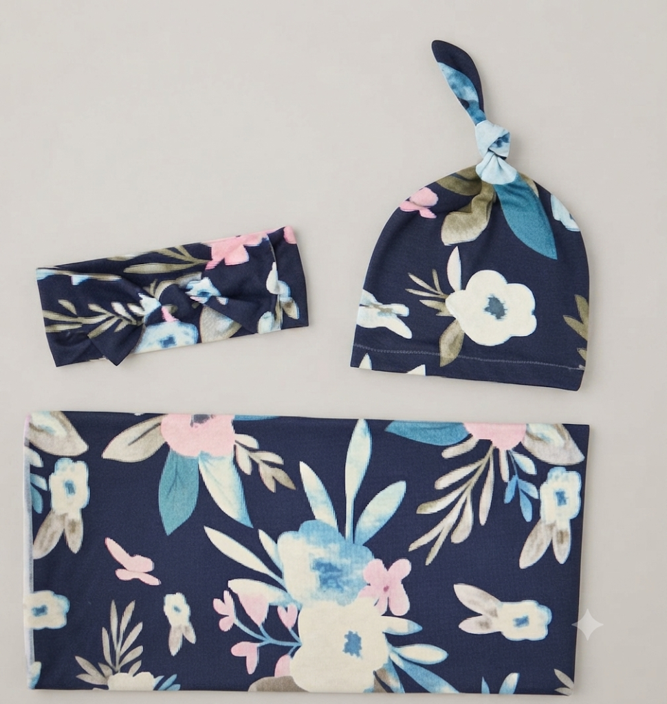 Baby Pucktuch-Set mit Sommerdecke und Mütze