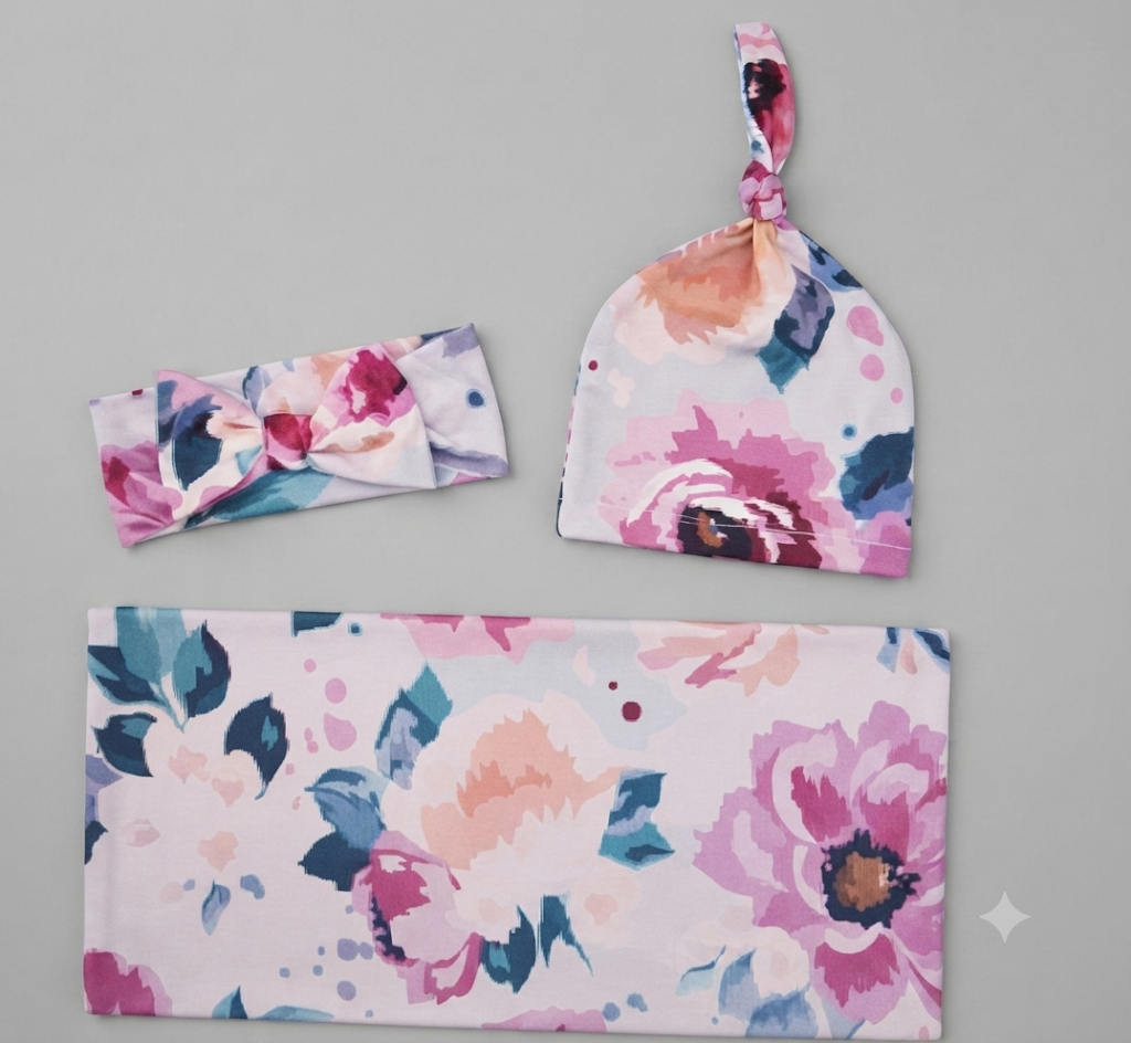 Baby Pucktuch-Set mit Sommerdecke und Mütze
